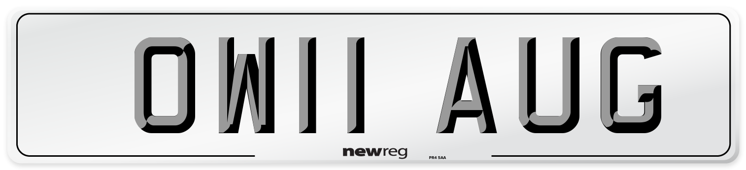 OW11 AUG Number Plate from New Reg